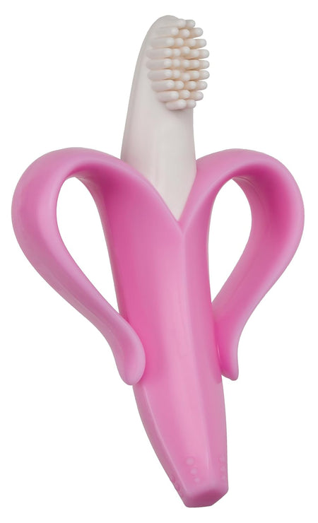 - Pink Banana Toothbrush, Training Teether Tooth Brush for Infant, Baby, and Toddler